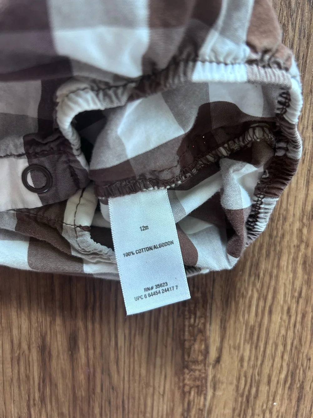 Carter's Brown and Cream Gingham Baby Dress